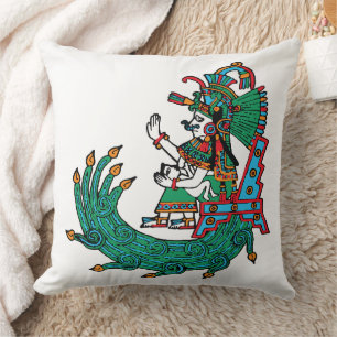 Coussin Chalchiuhtlicue - Déesse des Eaux Fleuries