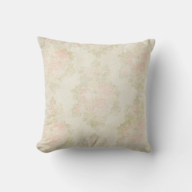 Coussin Chalet anglais Chalet Vintage Rose défraîchi Accen (Recto)