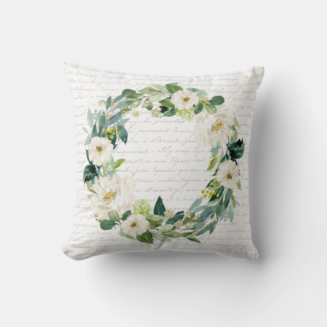 Coussin Chalet fermier à écriture française à couronnes mu (Recto)