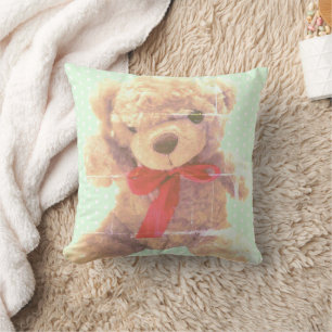 Coussin Chambre de Nounours Vert Menthe Adorable de Style