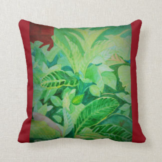 Coussin Chambre luxuriante du Panama de jungle d'aquarelle