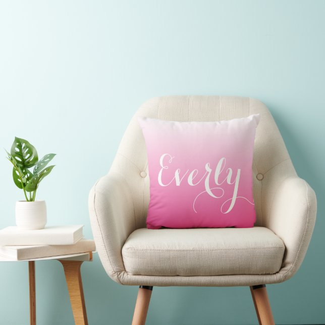 Coussin Chambre pour filles Ombre rose personnalisée ou pé (Chaise)