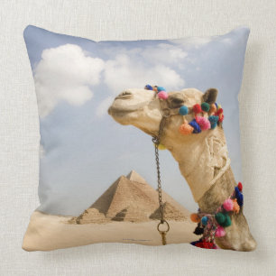 Coussin Chameau avec des pyramides Gizeh, Egypte