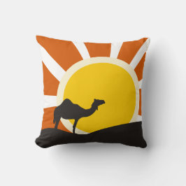 Coussin Chameau avec le coucher du soleil