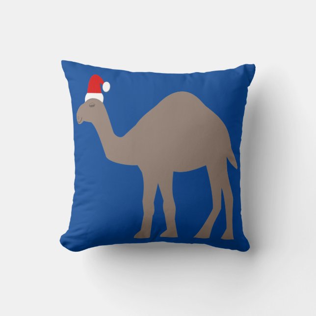Coussin Chameau de Noël mignon à deux côtés avec motif (Recto)