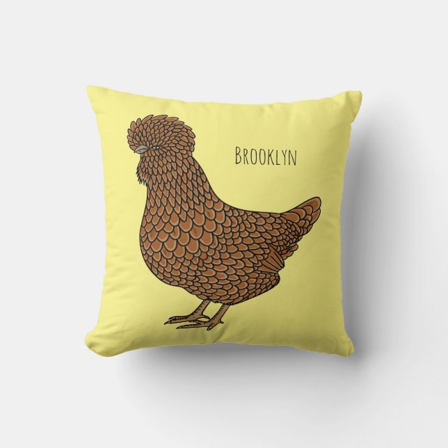 Coussin Chamois polish chicken cartoon illustration (Recto)