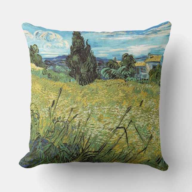 Coussin Champ de blé vert Vincent van Gogh (Recto)