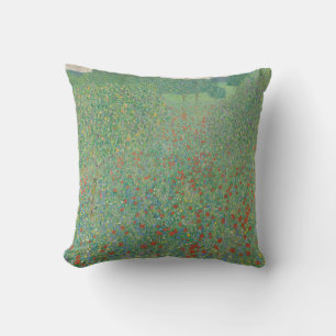 Coussin Champ de coquelicots par Gustav Klimt