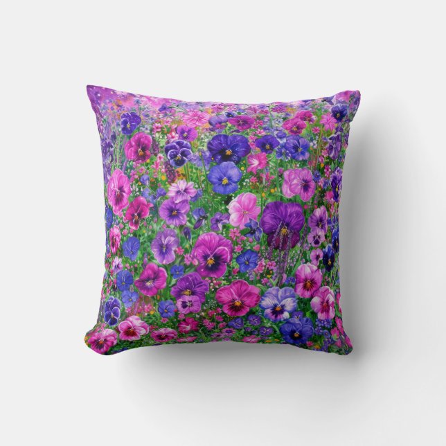 Coussin Champ de panneaux violets (Recto)
