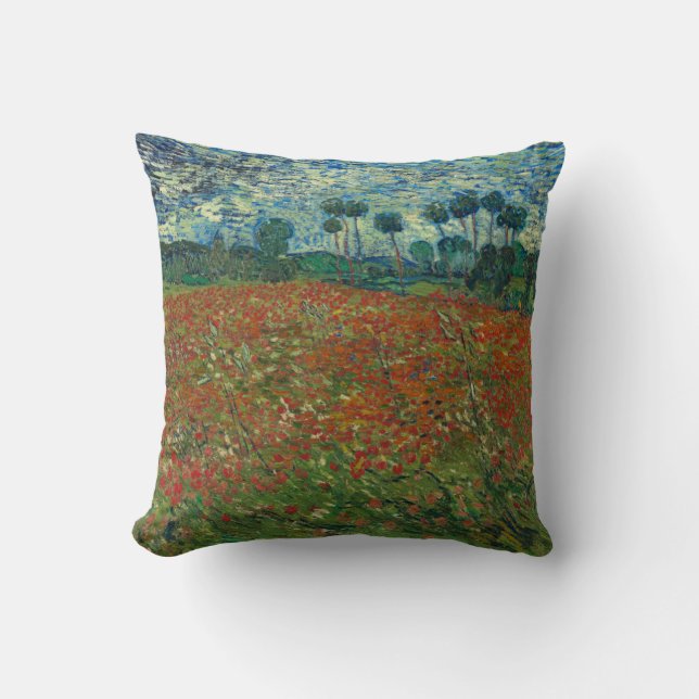 Coussin Champ de pavot par Vincent Van Gogh (Recto)