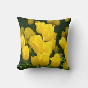 Coussin Champ de tulipes jaune vif