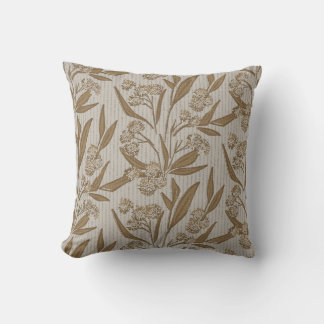Coussin Champ floral ethnique bohème sable