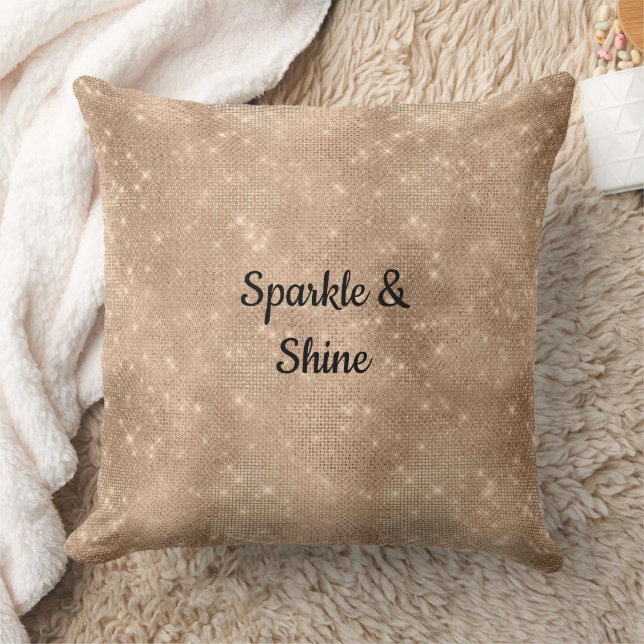 Coussin Champagne Gold Glam Sparkle Glitz (Couverture)