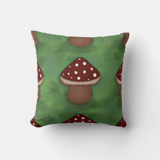 Coussin Champignon Fée - vert et rouge  
