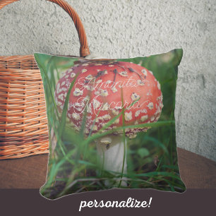 Coussin Champignons agariques à la mouche rouge