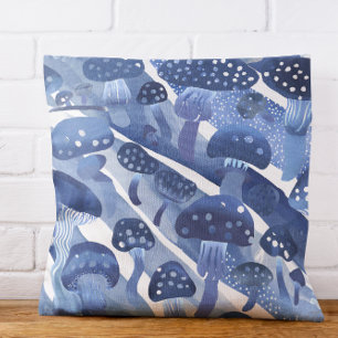 Coussin Champignons champignons Tabourets abstraits bleus 