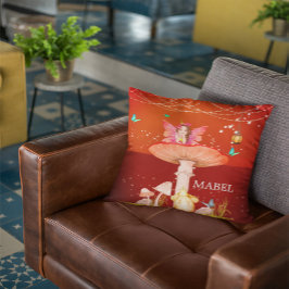 Coussin Champignons de fées Magique Enchantée Mignonne Déc