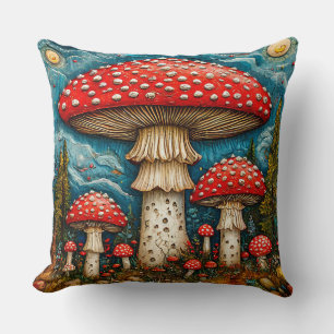 Coussin 🎄 Champignons de la Forêt de Contes de Fées Décor