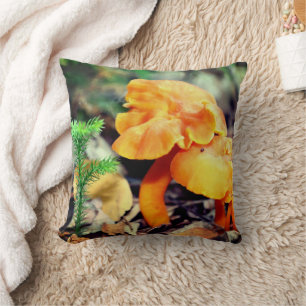 Coussin Champignons sauvages d'orange pâle gros