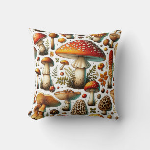 Coussin Champignons Sauvages Fantaisistes