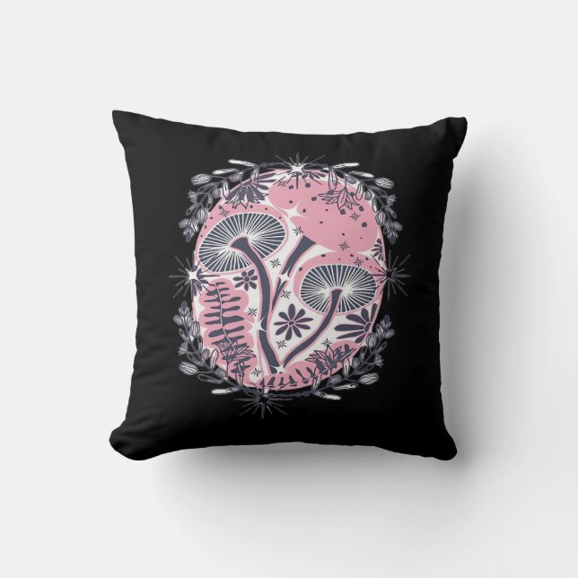 Coussin Champignons Whimsigoth Art Design Classique (Recto)