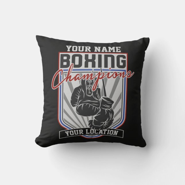Coussin Champions de boxe personnalisés Boxer Fitness Gym (Recto)