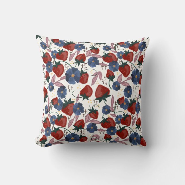 Coussin Champs de fraises  (Recto)