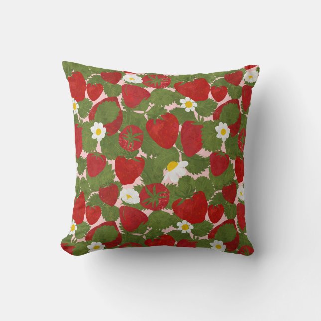 Coussin Champs de fraises (Recto)