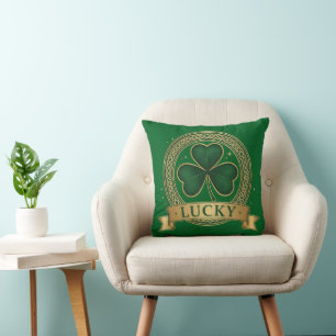 Coussin Chanceux Saint-Patrick Shamrock Irlandais