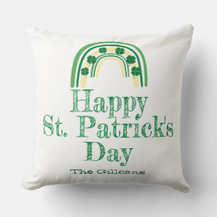 Coussin Chandail vert Shamrock en fer à cheval St. Patrick