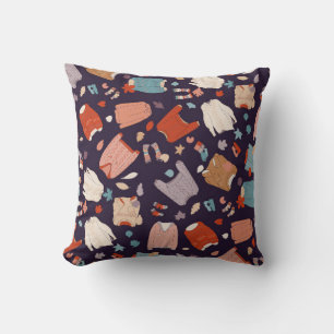 Coussin Chandails multicolores, douillets, chauds, automne