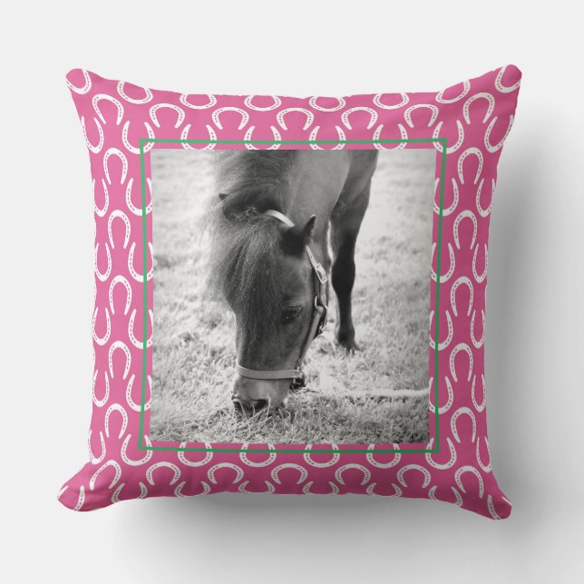 Coussin Chandails Pink Pet Cheval Nom Photo Keepsaké Thro (Recto)
