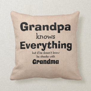 Coussin Changement de nom Grand-père sait tout