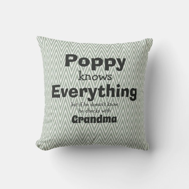 Coussin Changer de nom Poppy sait tout - grand-mère (Recto)