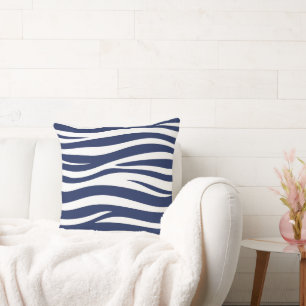 Coussin Chanson de la marine bleu marine vagues fluides