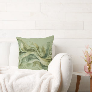 Coussin Chanson de la Terre Flowing Abstraits Verts Sauge