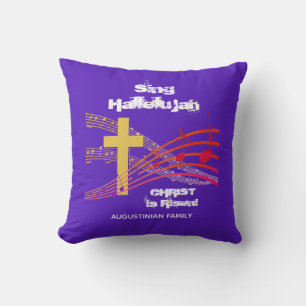 Coussin ChANT violet HALLELUJAH CHRIST EST RERISÉ Pâques