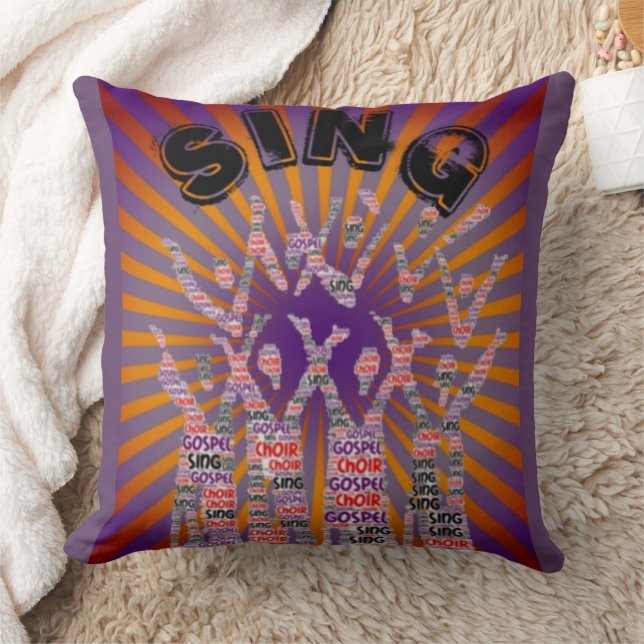 Coussin Chanter Gospel Music Chorale Purple Orange (Couverture)
