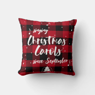 Coussin Chanter Noël Carols Red Buffalo Plaid