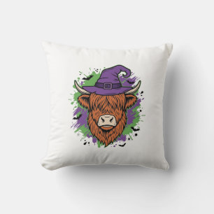 Coussin Chapeau de sorcière de vache des Highlands Hallowe