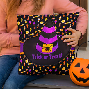 Coussin Chapeau de sorcière d'Halloween / Trick or Treat