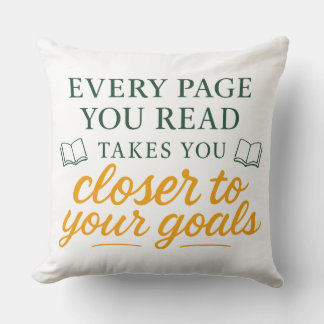 Coussin Chaque page que vous lisez | Citation de lecture m