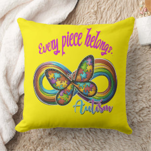Coussin "Chaque pièce appartient - Autism Puzzle Coussin"