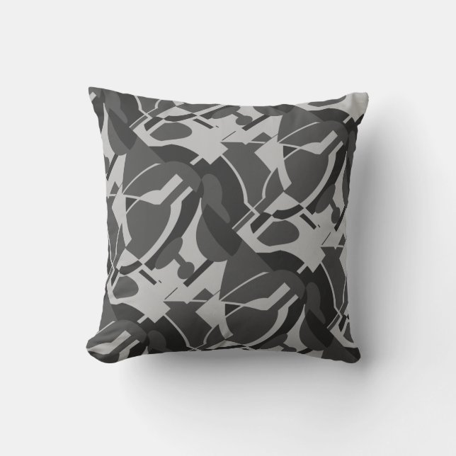 Coussin Charcoal Grey Black Diagonal Abstrait Art Imprimer (Recto)