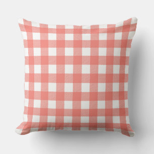 Coussin Charmant motif gingham rouge et blanc