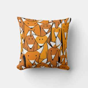 Coussin Charmante famille Fox : Motif animal joueuse