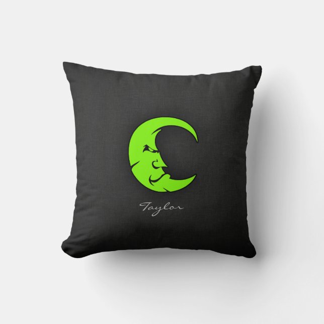 Coussin Chartreuse, Lune verte néon (Recto)
