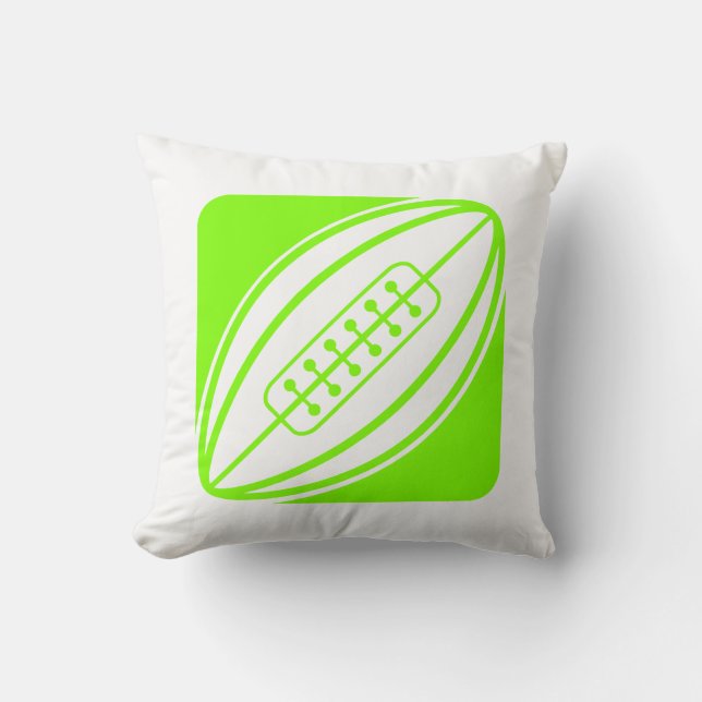 Coussin Chartreuse, Rugby vert néon (Recto)