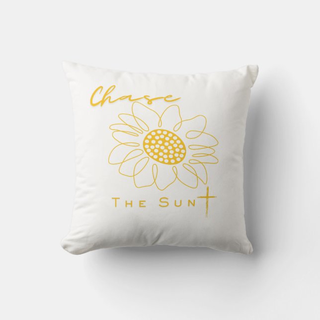 Coussin "Chase the Sun" Sunflower Outdoor Throw Pillow (Recto)