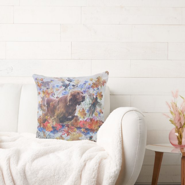 Coussin Chasse au Setter irlandais (Canapé)